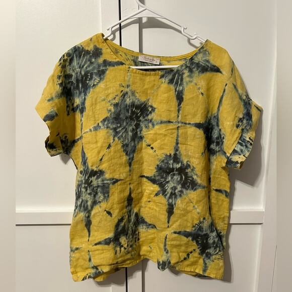 Bellambra Made in Italy Linen Tie Dye Top - Picture 1 of 3